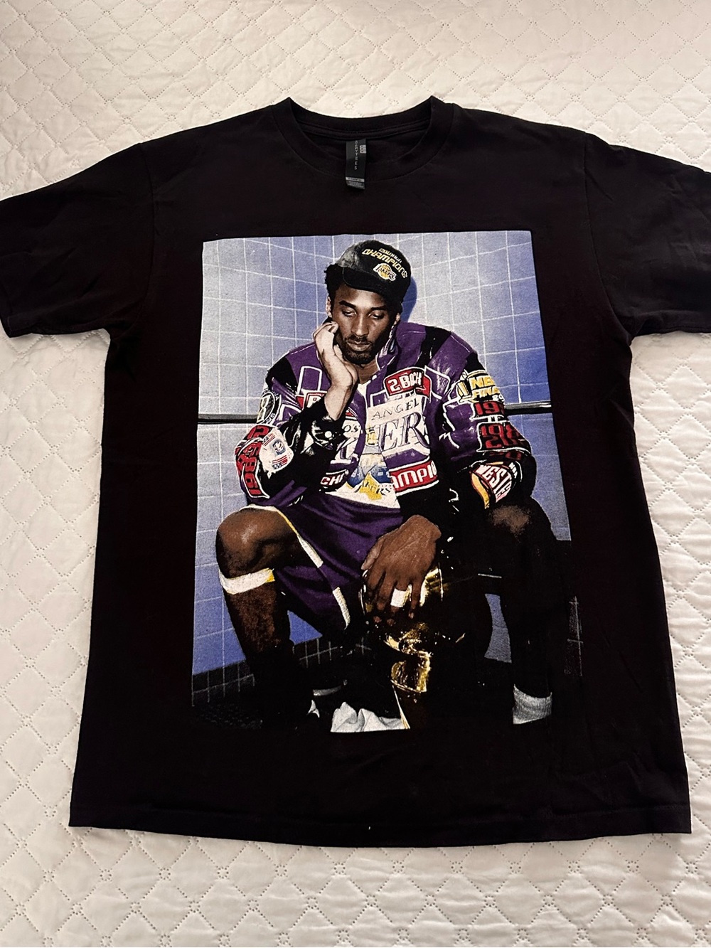 Black Graphic Men’s T-Shirt with Multi-Color Print